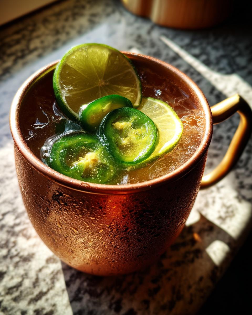 Spicy Moscow Mule Cocktail with Ginger Beer and Fresh Lime - detail 2