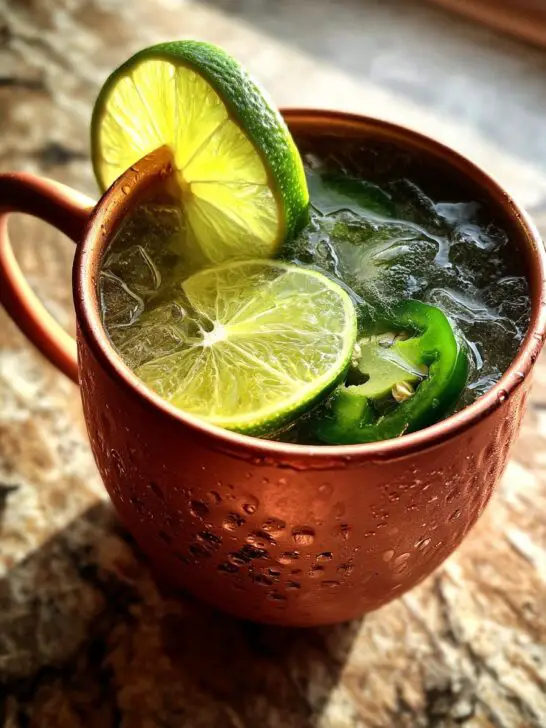 Spicy Moscow Mule Cocktail with Ginger Beer and Fresh Lime