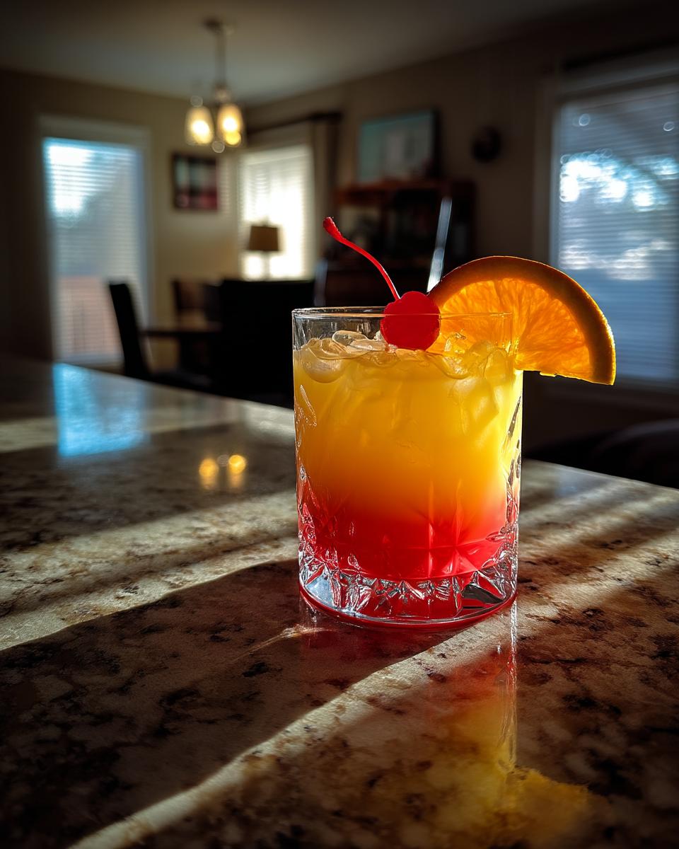 Sunset Tequila Sunrise Cocktail with Orange Juice and Grenadine - detail 3