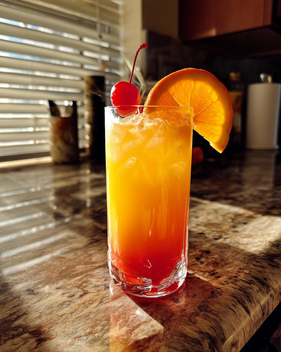 Sunset Tequila Sunrise Cocktail with Orange Juice and Grenadine - detail 4
