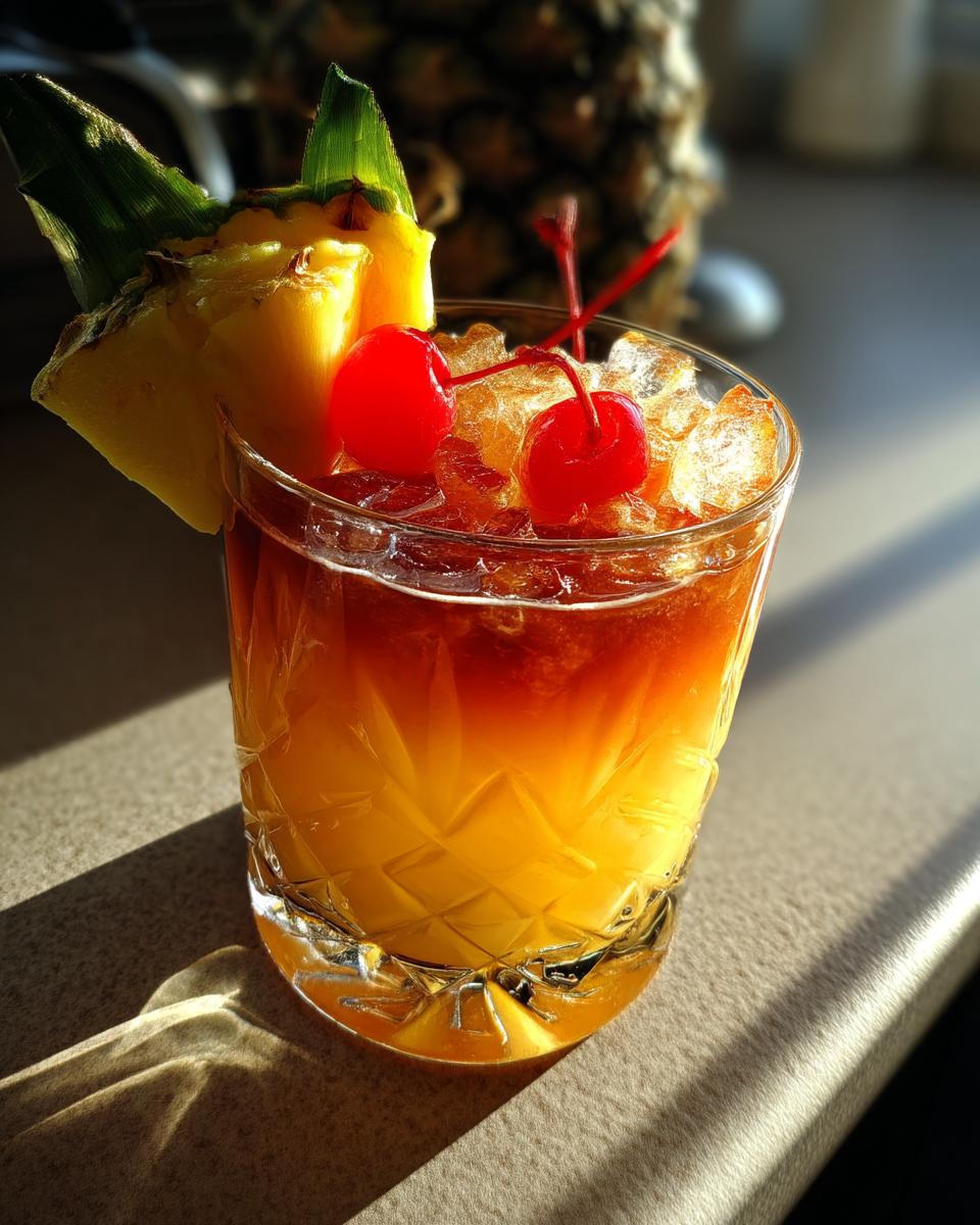 Tropical Mai Tai Cocktail with Rum and Orange Curaçao - detail 1