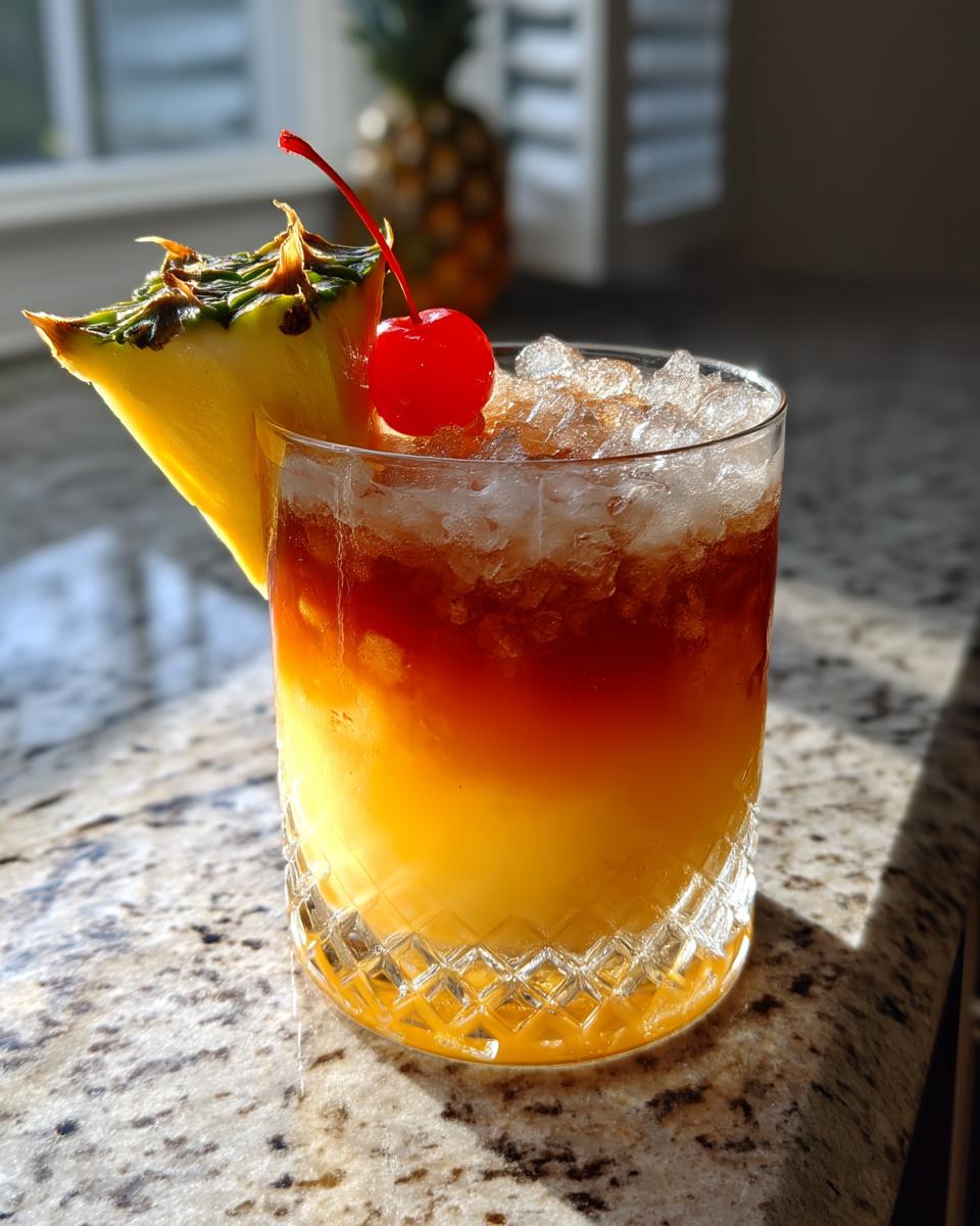 Tropical Mai Tai Cocktail with Rum and Orange Curaçao - detail 2