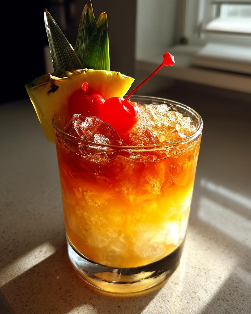 Tropical Mai Tai Cocktail with Rum and Orange Curaçao - detail 4