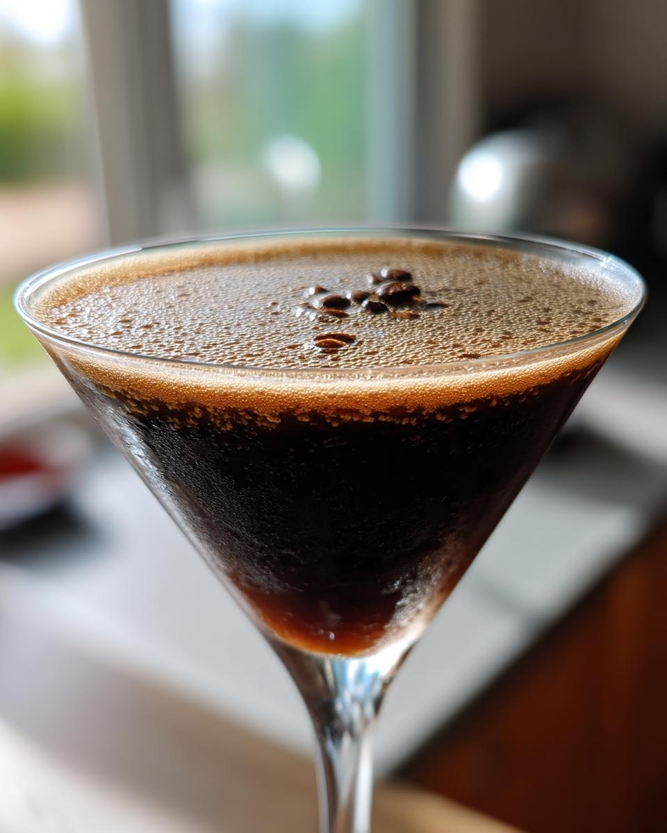 Velvety Espresso Martini Cocktail with Coffee Liqueur and Vodka - detail 1