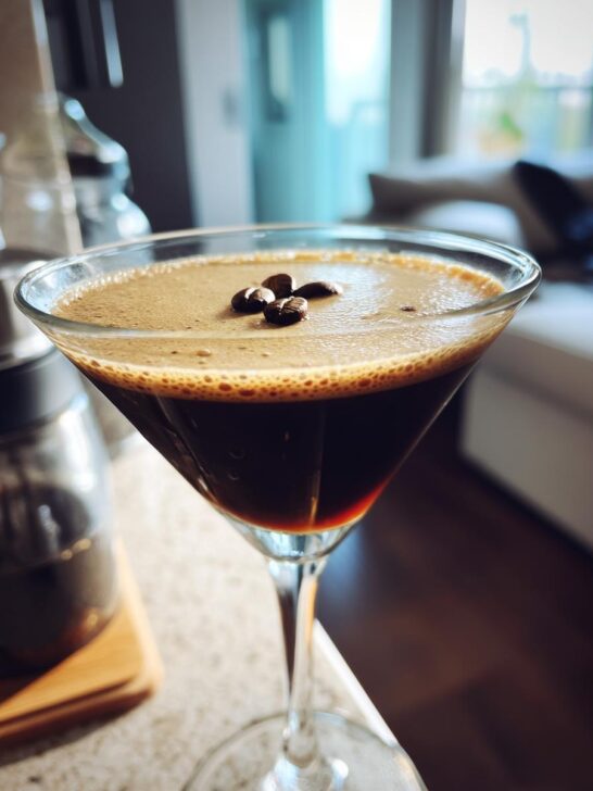 Velvety Espresso Martini Cocktail with Coffee Liqueur and Vodka