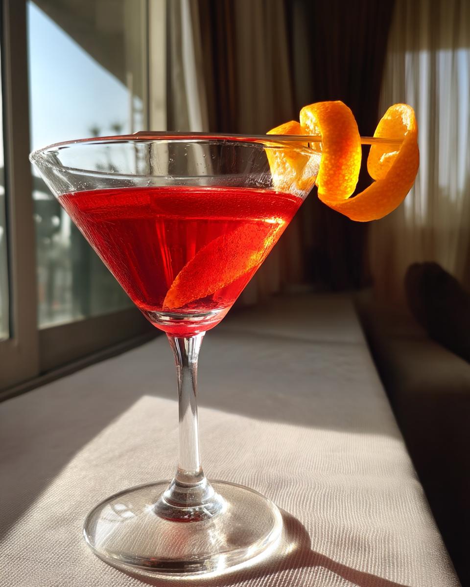Vibrant Cosmopolitan Cocktail with Cranberry and Citrus Twist - detail 1