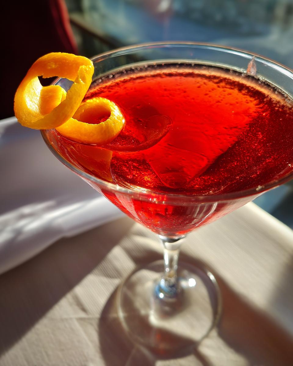 Vibrant Cosmopolitan Cocktail with Cranberry and Citrus Twist - detail 2