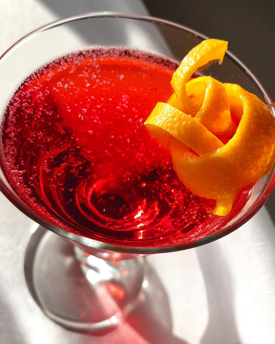 Vibrant Cosmopolitan Cocktail with Cranberry and Citrus Twist - detail 3