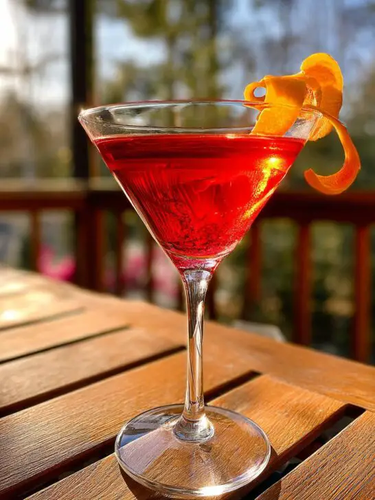 Vibrant Cosmopolitan Cocktail with Cranberry and Citrus Twist