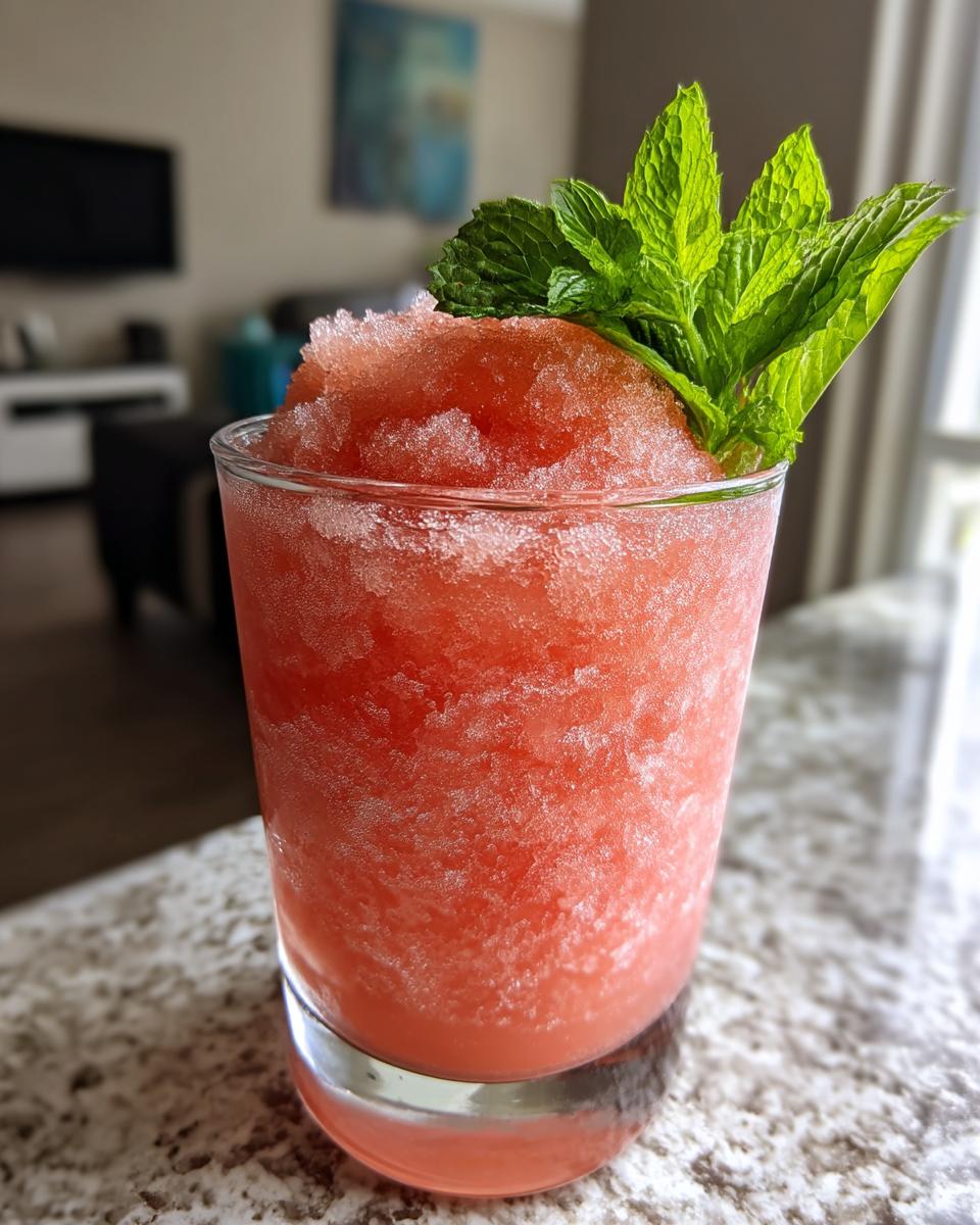 Watermelon Mint Slush Mocktail – Frozen watermelon blended with lime and mint for a summer refresher. - detail 1
