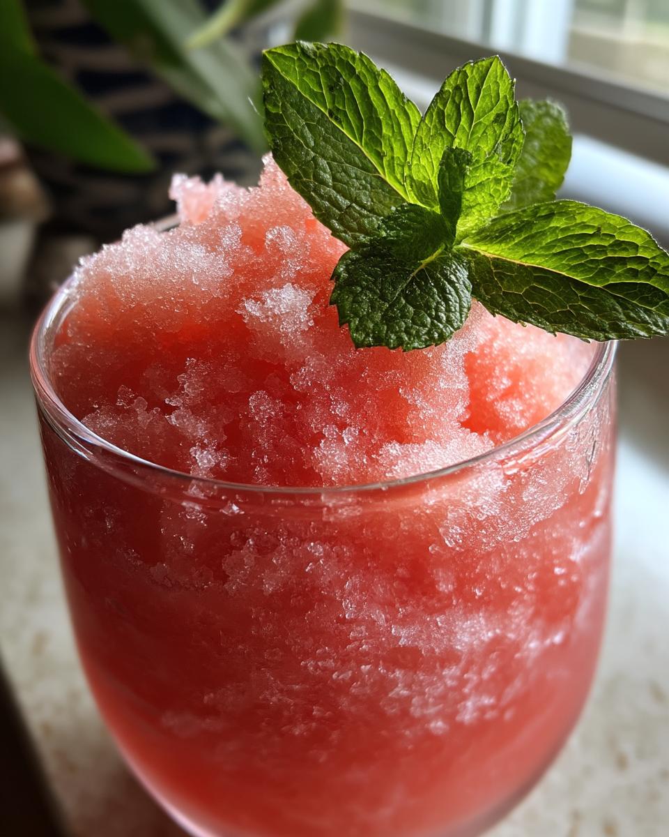 Watermelon Mint Slush Mocktail – Frozen watermelon blended with lime and mint for a summer refresher. - detail 2