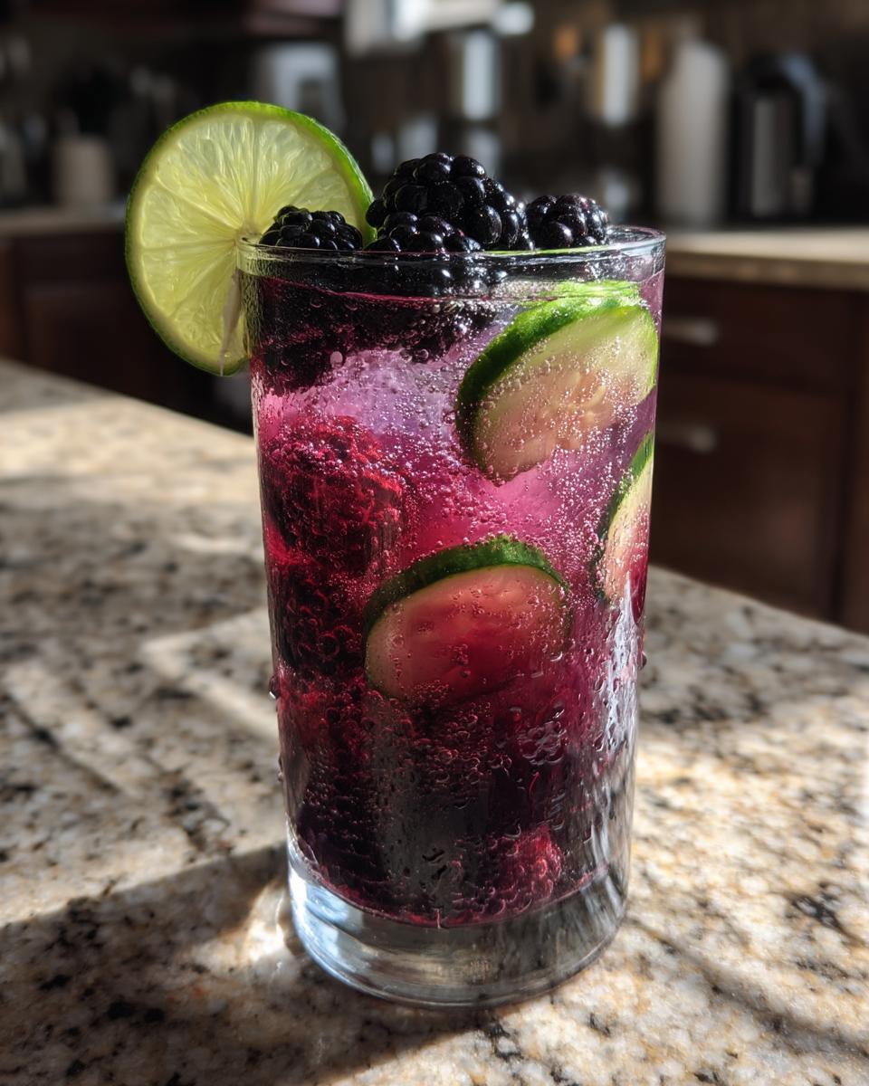 Blackberry Cucumber Collins Non-Alcoholic Cocktail - detail 3