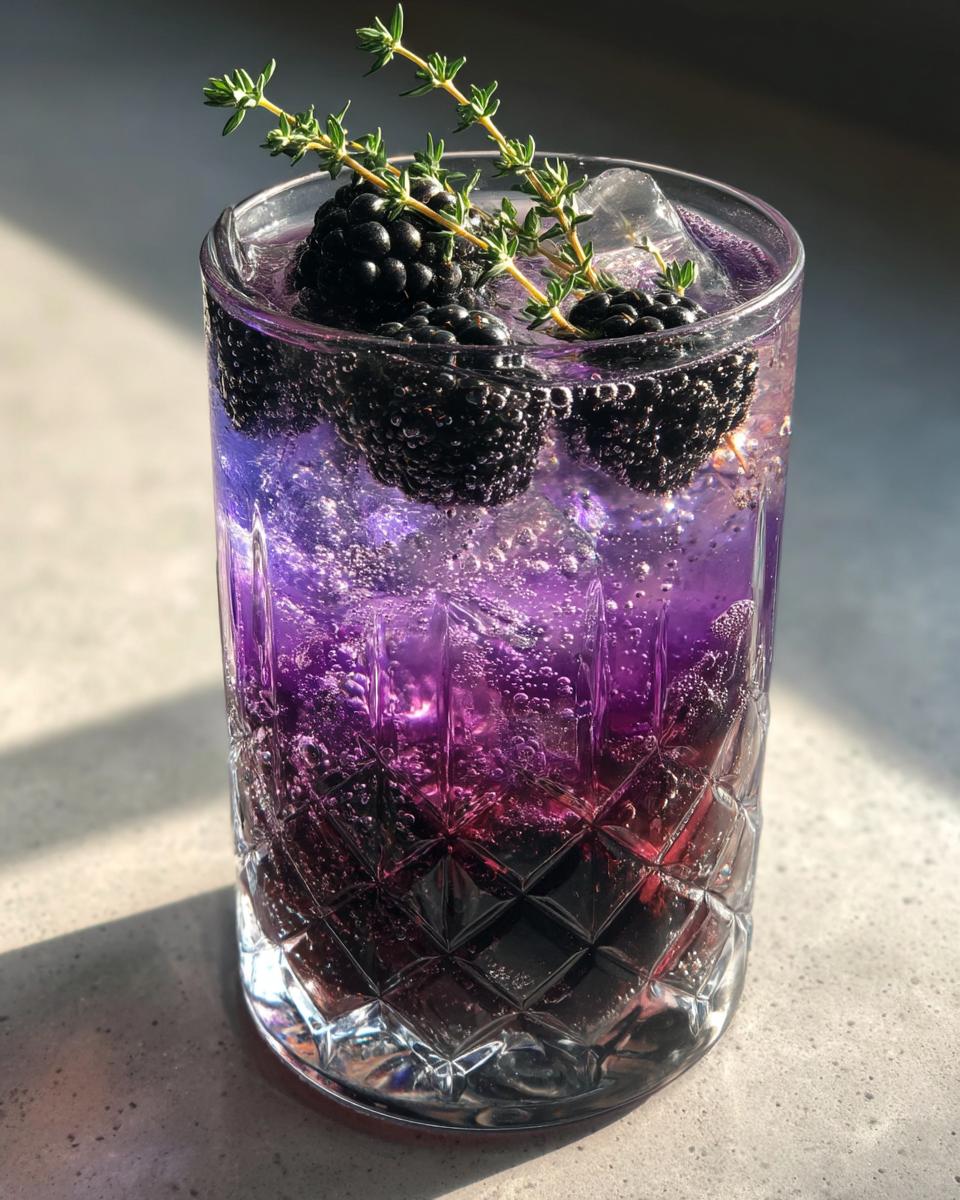 Blackberry Thyme Gin & Tonic Cocktail - detail 2