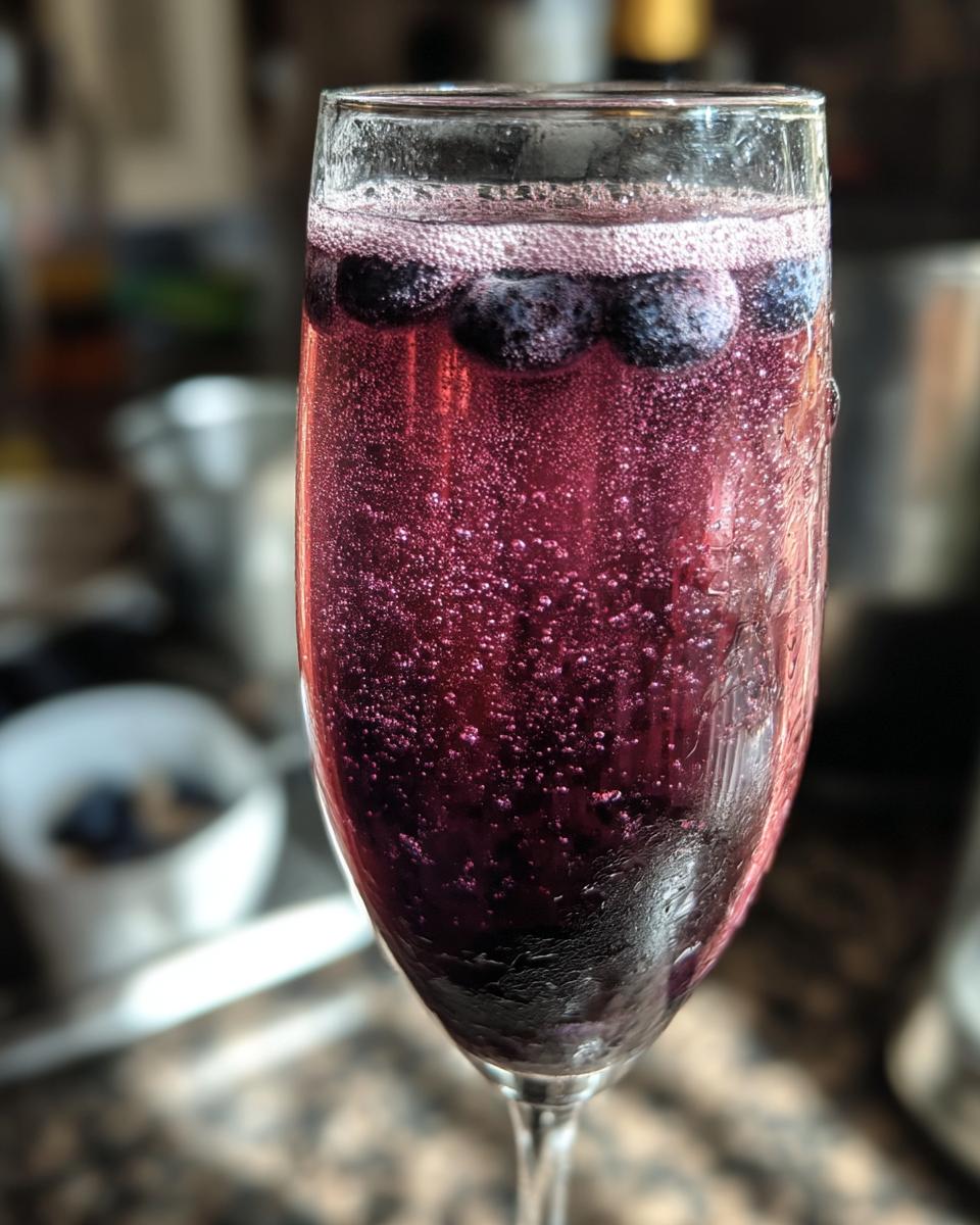 Blueberry Ginger Bellini Mocktail - detail 1