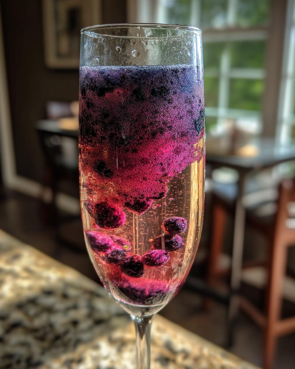 Blueberry Ginger Bellini Mocktail - detail 2