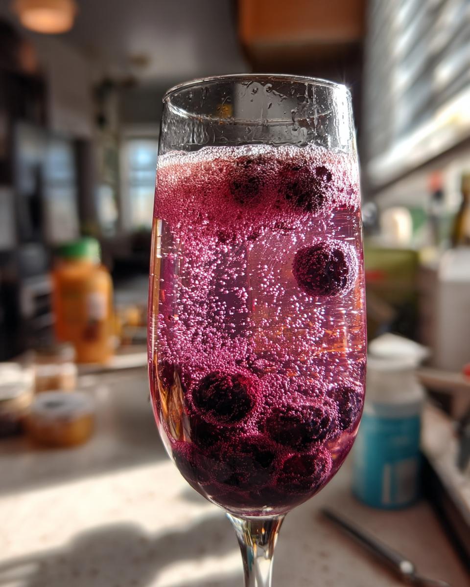 Blueberry Ginger Bellini Mocktail - detail 3