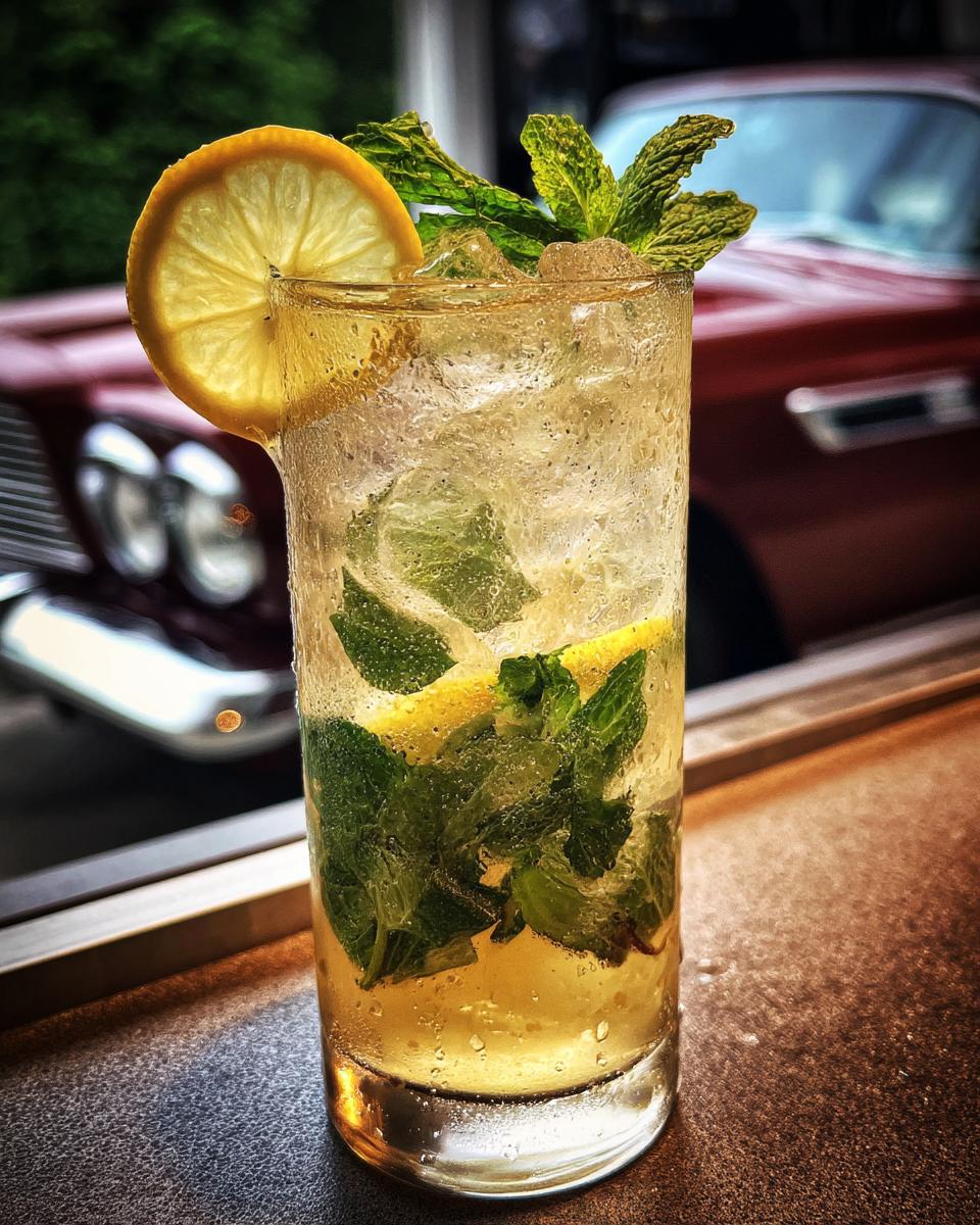 Bourbon Lemonade Cooler with Mint and Ice - detail 1