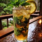 Bourbon Lemonade Cooler with Mint and Ice