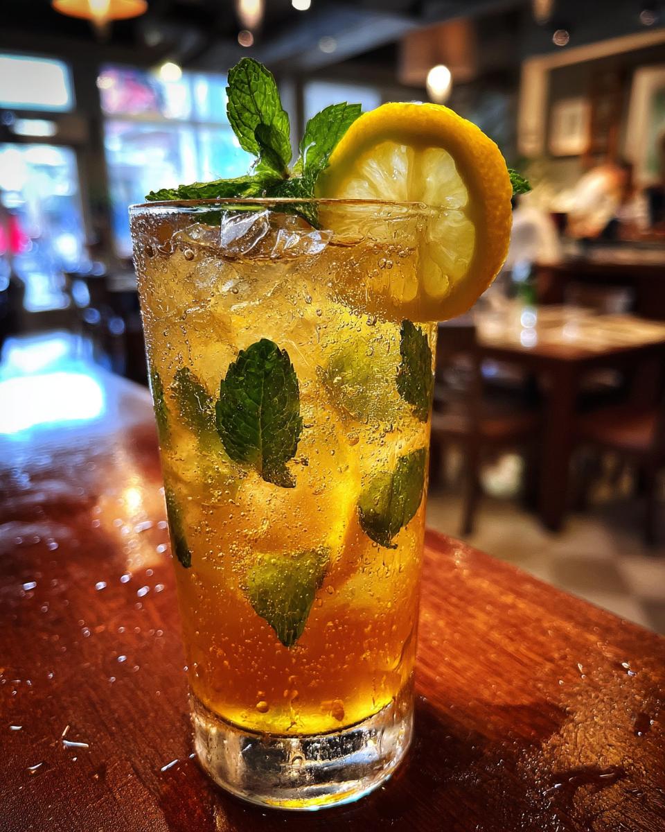 Bourbon Lemonade Cooler with Mint and Ice - detail 3