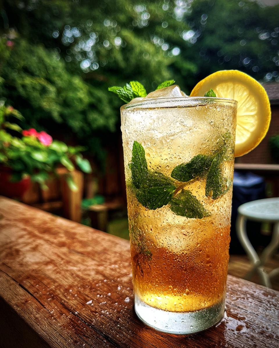 Bourbon Lemonade Cooler with Mint and Ice - detail 4