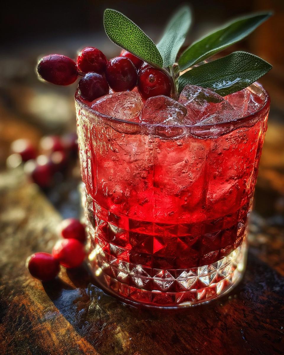 Cranberry Sage Bourbon Smash Cocktail - detail 4