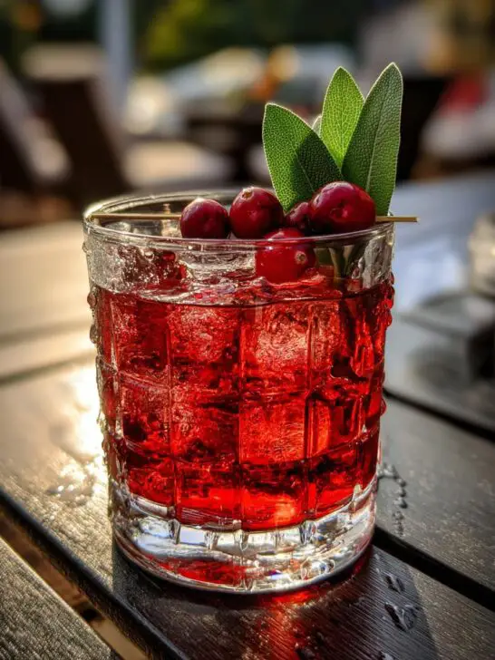 Cranberry Sage Bourbon Smash Cocktail