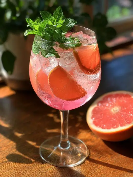 Grapefruit Elderflower Spritz Cocktail