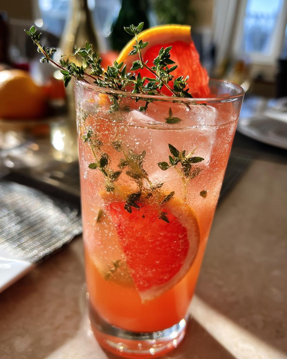 Grapefruit Thyme Fizz with Gin & Herbal Syrup - detail 2