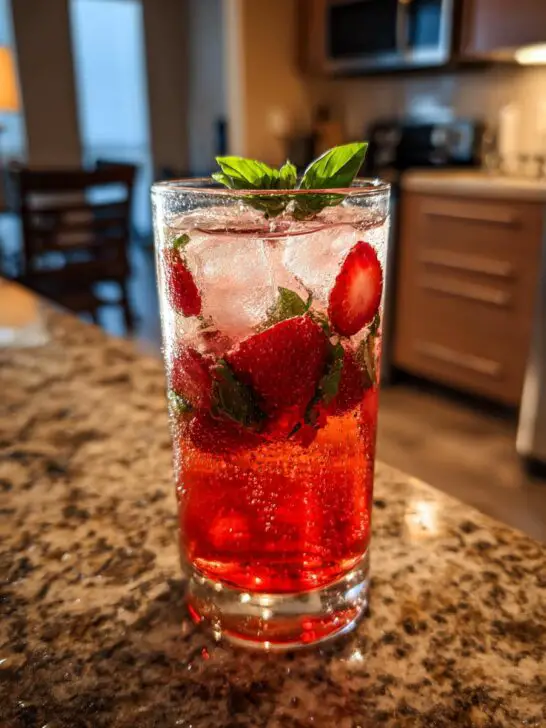 Independence Day Strawberry Basil Cooler