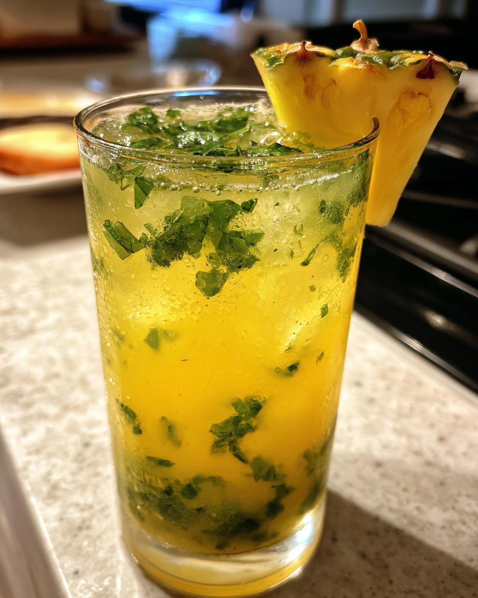 Labor Day Pineapple Basil Cooler - detail 2