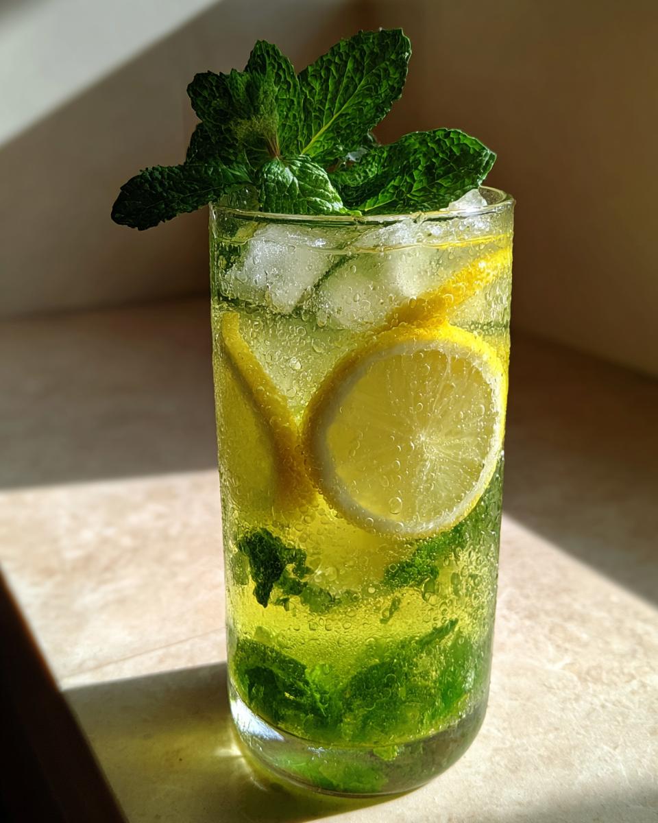 Lemon Mint Iced Green Tea Mocktail - detail 3