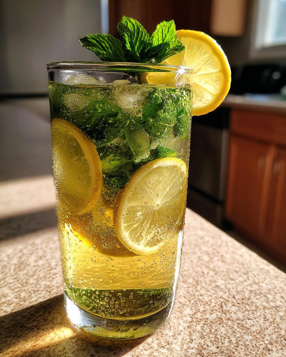 Lemon Mint Iced Green Tea Mocktail - detail 4