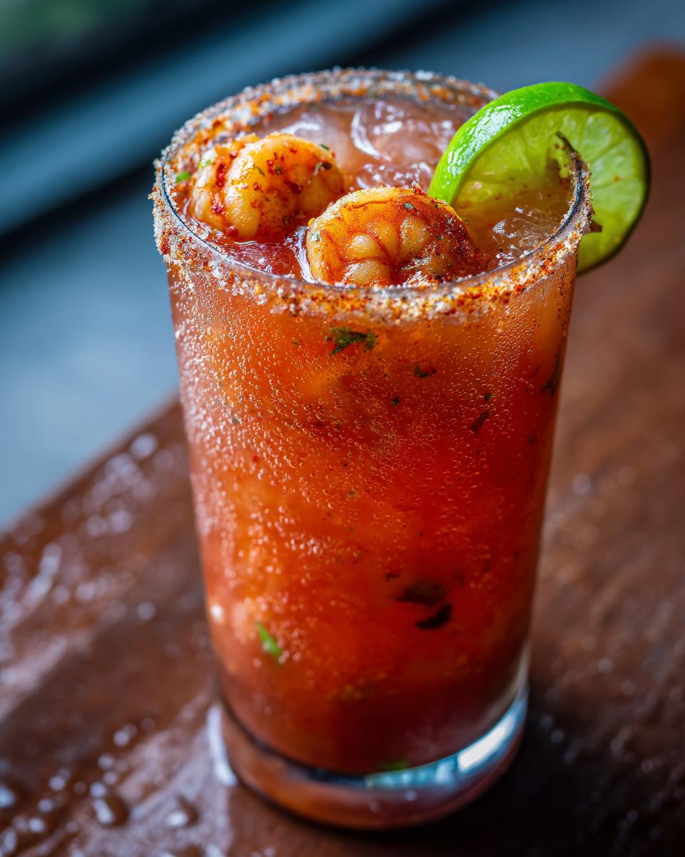 Mexican Shrimp Cocktail Michelada with Spicy Tomato Lager - detail 2