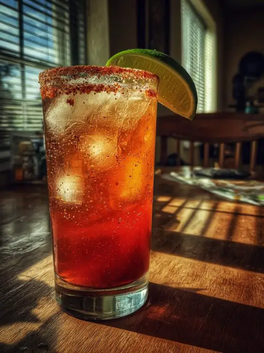 Mexican Shrimp Cocktail Michelada with Spicy Tomato Lager