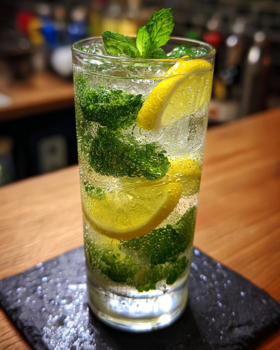 Minty Lemon Tonic Non-Alcoholic Cocktail - detail 1