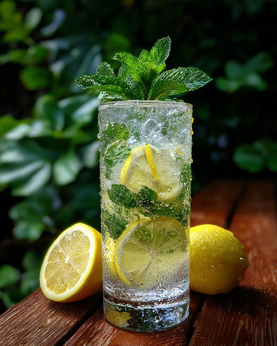 Minty Lemon Tonic Non-Alcoholic Cocktail - detail 2