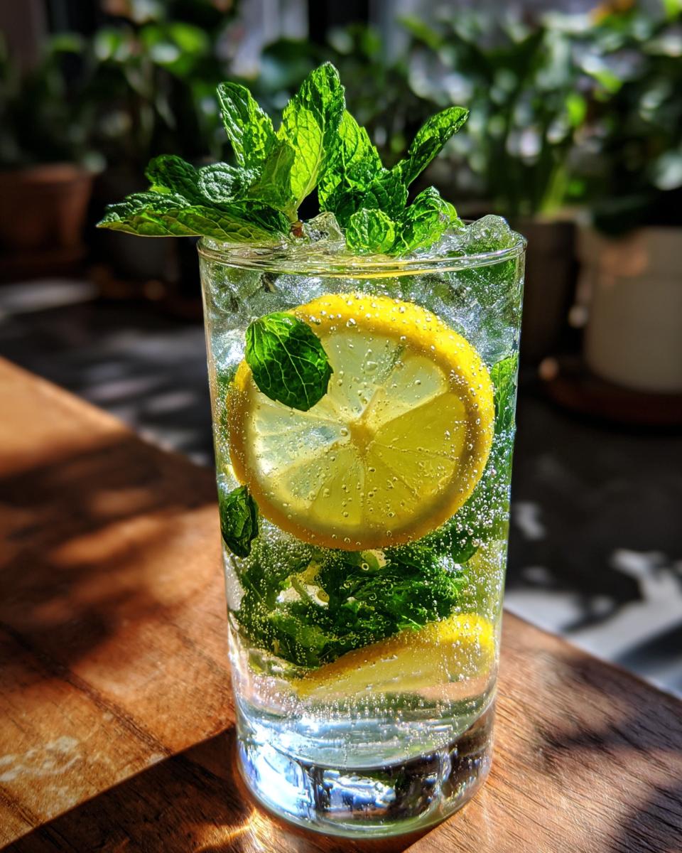 Minty Lemon Tonic Non-Alcoholic Cocktail - detail 3