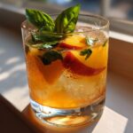 Peach Basil Smash with Bourbon & Fresh Citrus