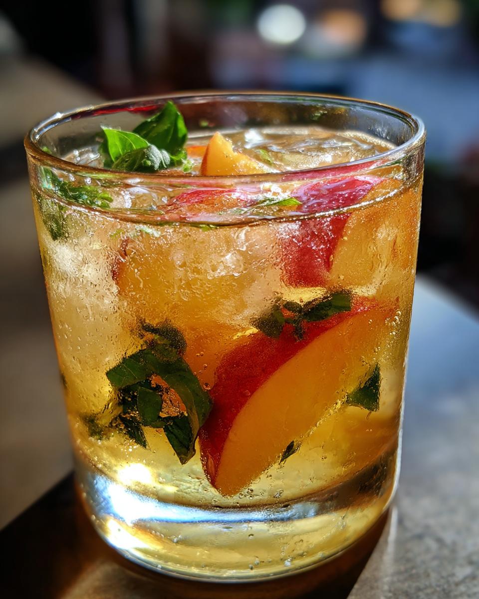 Peach Basil Smash with Bourbon & Fresh Citrus - detail 2
