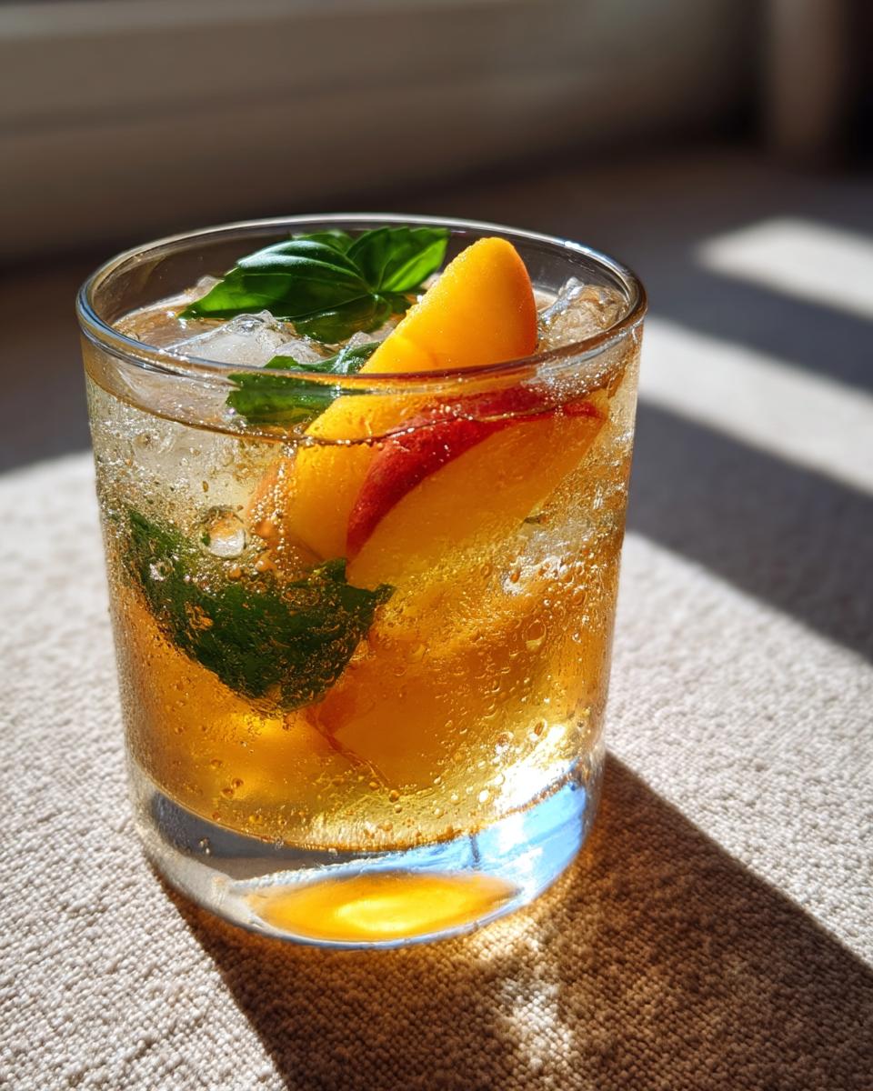 Peach Basil Smash with Bourbon & Fresh Citrus - detail 3