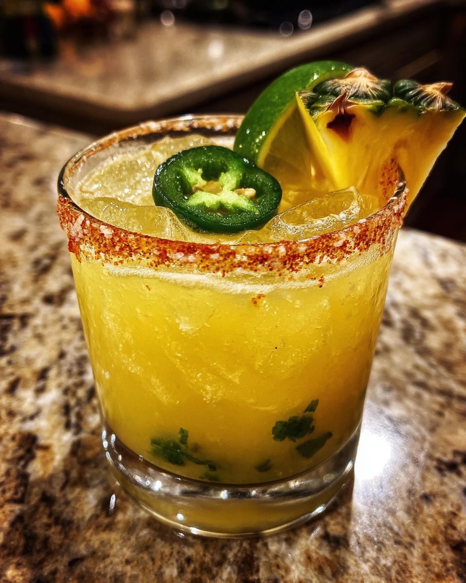 Pineapple Jalapeño Margarita Cocktail - detail 1