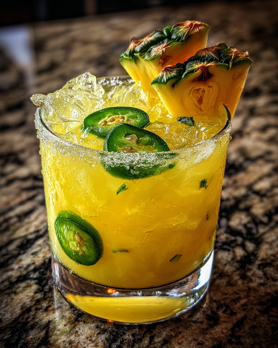 Pineapple Jalapeño Margarita Cocktail - detail 3