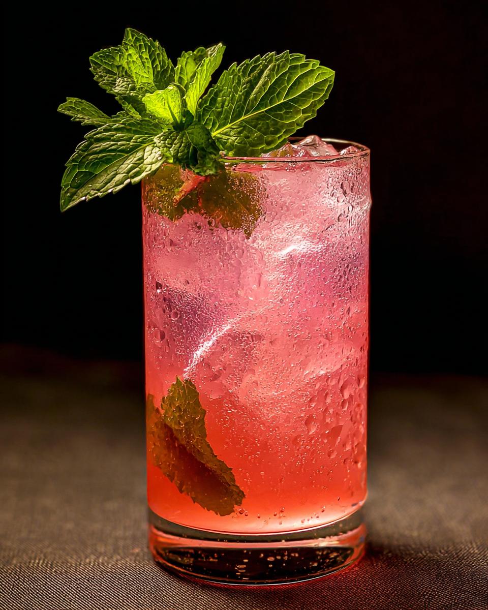 Rhubarb Rose Gin Cooler Cocktail - detail 1