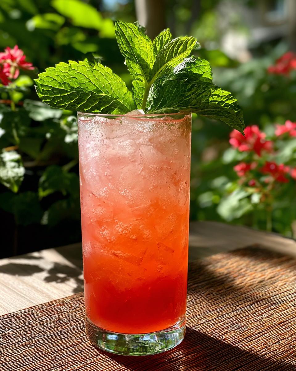 Rhubarb Rose Gin Cooler Cocktail - detail 2