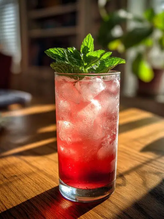 Rhubarb Rose Gin Cooler Cocktail