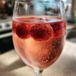 Rosé Spritz by the Pool with Frozen Berries and Sparkling Water