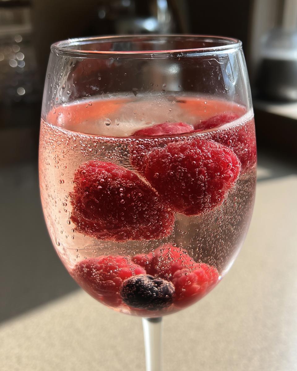 Rosé Spritz by the Pool with Frozen Berries and Sparkling Water - detail 3