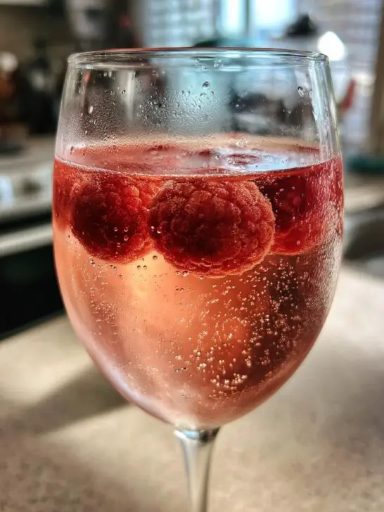 Rosé Spritz by the Pool with Frozen Berries and Sparkling Water