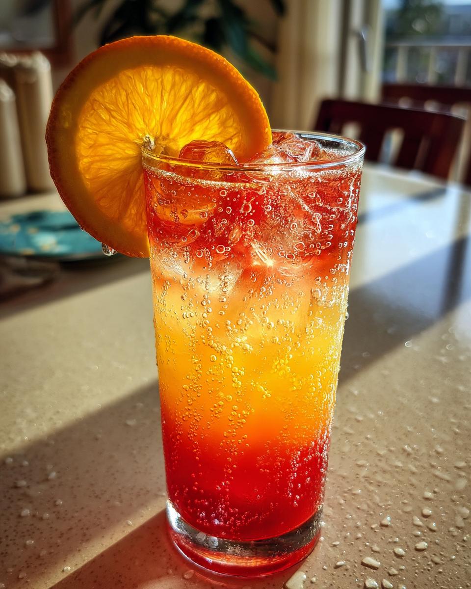 Rum Sunset Cooler with Orange Juice and Grenadine - detail 2