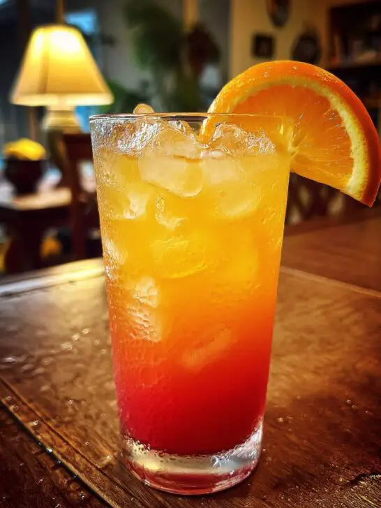 Rum Sunset Cooler with Orange Juice and Grenadine